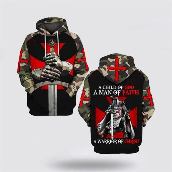 A Man Of Faith A Warrior Of Christ Knight Templar Jesus Christian All Over Print 3D Hoodie – Gifts For Christians