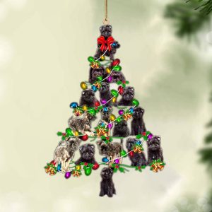 Affenpinscher-Christmas Tree Lights-Two Sided Christmas Plastic Hanging…