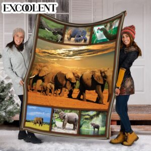 African Elephant Fleece Throw Blanket - Soft And Cozy Blanket - Best Weighted Blanket For Adults