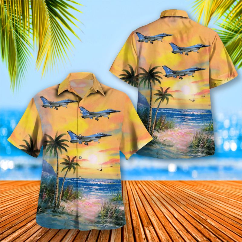 Air Force General Dynamics F-16c Fighting Falcon (Cn 5c-618) Hawaiian Shirt – Mens Hawaiian Shirt – US Air Force Gifts
