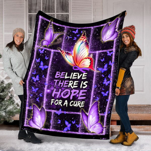 Alzheimer’s Believe There Is Hope Fleece Throw Blanket – Sherpa Fleece Blanket – Weighted Blanket To Sleep