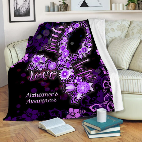 Alzheimer’s Flourish Fleece Throw Blanket – Sherpa Fleece Blanket – Weighted Blanket To Sleep