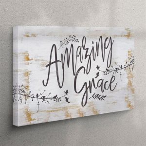 Amazing Grace How Sweet The Sound – Old Country Church – Christian Canvas Wall Art – Christian Wall Art Canvas