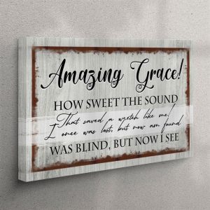 Amazing Grace How Sweet The Sound Canvas Wall Art Print – Christian Wall Art Canvas
