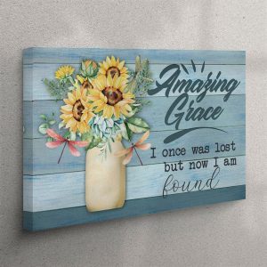 Amazing Grace I Once Was Lost But Now I Am Found Christian Canvas Wall Art Print – Christian Wall Art Canvas