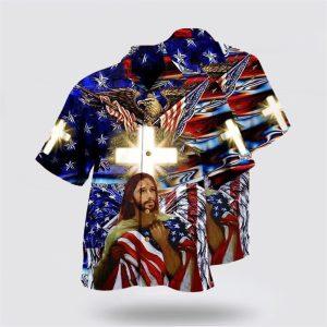 America And Jesus Bless Hawaiian Shirt –…
