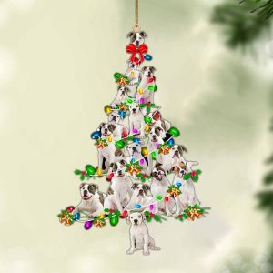 American Bulldog-Christmas Tree Lights-Two Sided Christmas Plastic…