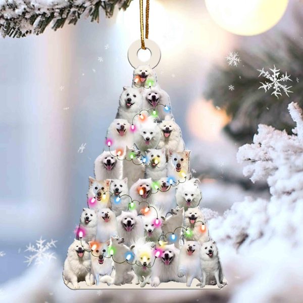 American Eskimo Lovely Tree Gift – Dog Memorial Gift – Christmas Plastic Hanging Ornament