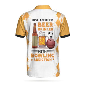 Argyle Pattern Beer Just Another Beer Drinker With Bowling Addiction Polo Shirt - Bowling Men Polo Shirt - Gifts To Get For Your Dad - Father's Day Shirt