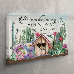 As For Me And My House Canvas Wall Art – Hummingbird – Christian Wall Art Canvas