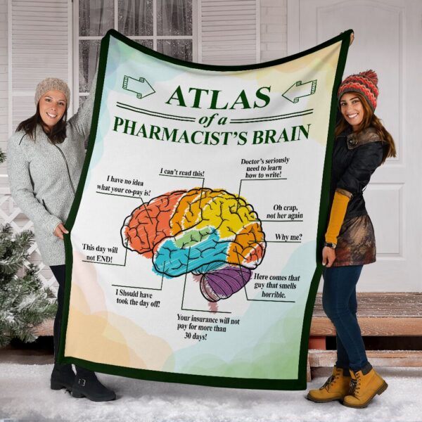 Atlas Of A Pharmacist’s Brain Fleece Throw Blanket – Soft Throw Blanket – Best Blanket For All Seasons