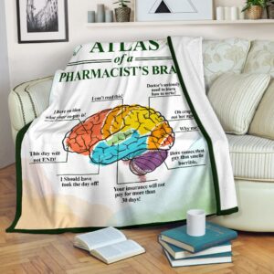 Atlas Of A Pharmacist's Brain Fleece Throw Blanket - Soft Throw Blanket - Best Blanket For All Seasons