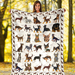Australian Kelpie Fleece Throw Blanket - Sherpa Fleece Blanket - Gifts For Dog Lover