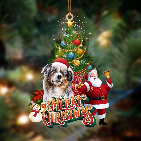 Australian Shepherd Christmas Tree&Dog Hanging Christmas Plastic Hanging Ornament