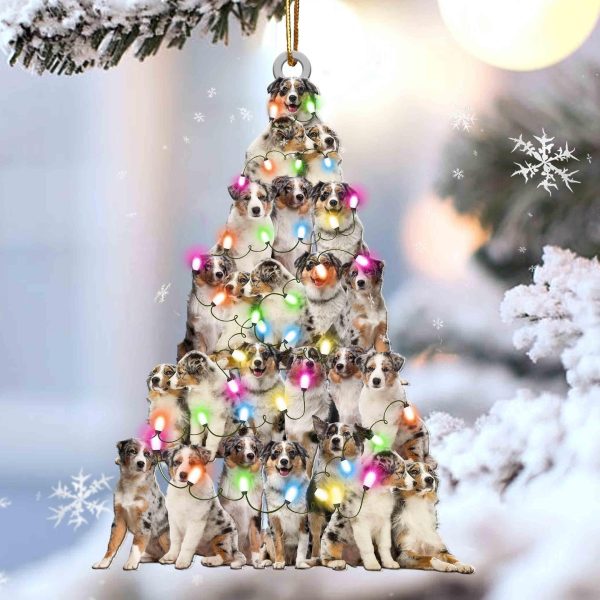 Australian Shepherd Lovely Tree – Dog Memorial Gift – Christmas Plastic Hanging Ornament