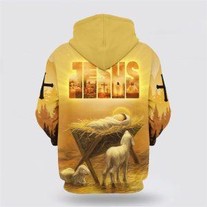 Baby Jesus In A Manger All Over Print 3D Hoodie Jesus Coming Back As A King Gifts For Christians 2 fjefcv.jpg
