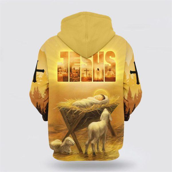 Baby Jesus In A Manger All Over Print 3D Hoodie Jesus Coming Back As A King – Gifts For Christians