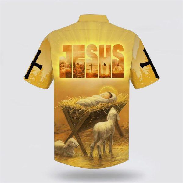 Baby Jesus In A Manger Hawaiian Shirts – Gifts For Christians