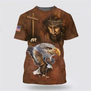 Bald Eagle Jesus And The Lamb All Over Print All Over Print 3D T Shirt Gifts For Christians 1 rkgajr.jpg