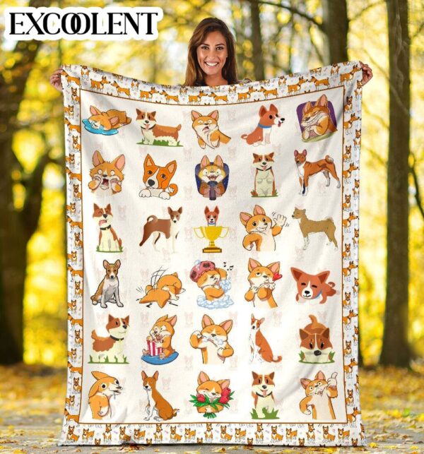 Basenji Fleece Throw Blanket – Sherpa Fleece Blanket – Gifts For Dog Lover