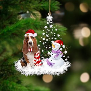 Basset Hound-Star Tree Hanging Christmas Plastic Hanging…