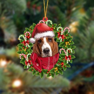 Basset Hound-Xmas Bandana Hanging Christmas Plastic Hanging…
