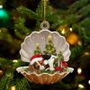 Basset Hound3-Sleeping Pearl In Christmas Two Sided Christmas Plastic Hanging Ornament