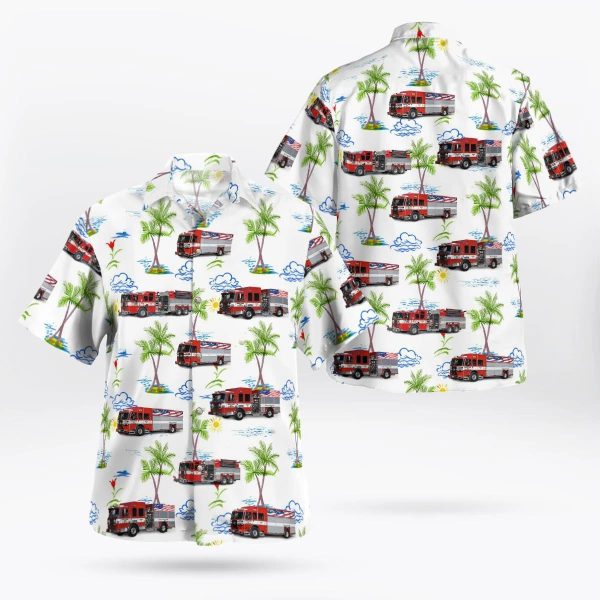 Bayville New Jersey Pinewald Pioneer Fire Company-Station 20 Hawaiian Shirt – Gifts For Firefighters In New Jersey