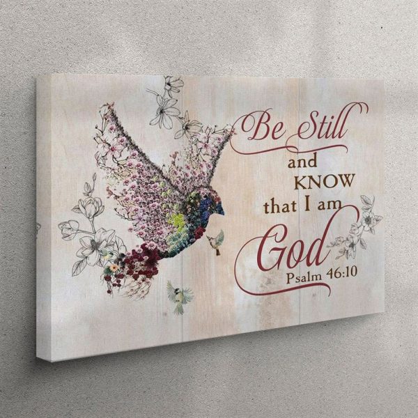 Be Still And Know That I Am God Psalm 4610 Sparrow Bible Verse Wall Art – Christian Wall Art Canvas