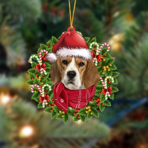 Beagle-Xmas Bandana Hanging Christmas Plastic Hanging Ornament…
