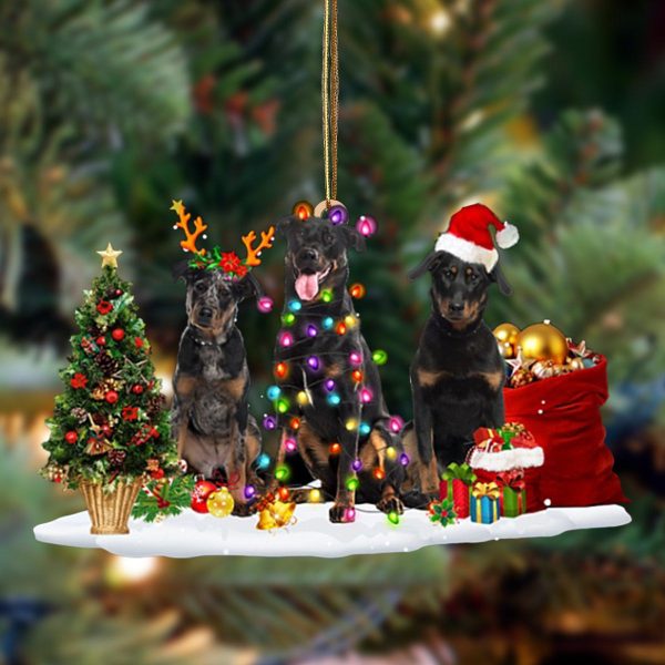 Beauceron-Christmas Dog Friends Hanging Christmas Plastic Hanging Ornament