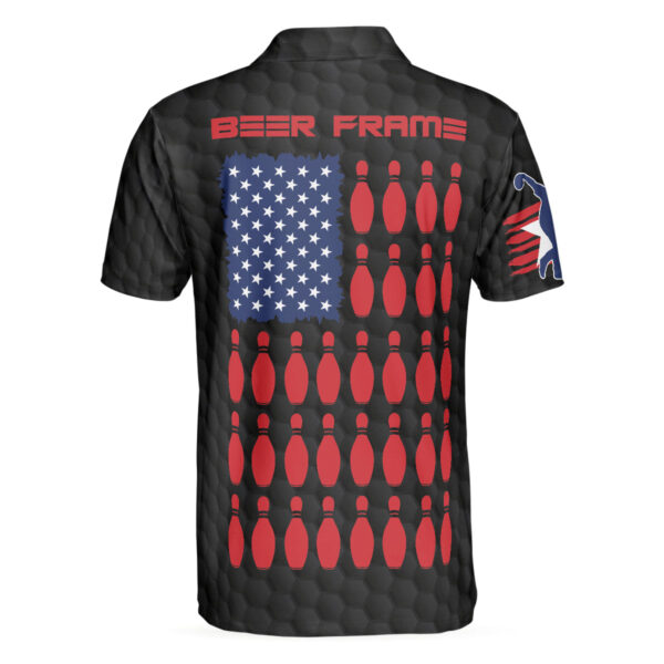 Beer Frame Bowling With American Flag Men Polo Shirt – Bowling Men Polo Shirt – Gifts To Get For Your Dad – Father’s Day Shirt