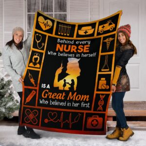 Behind Every Nurse Pre Fleece Throw Blanket…