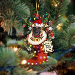 Belgian Malinois-Xmas Boot-Two Sided Christmas Plastic Hanging…