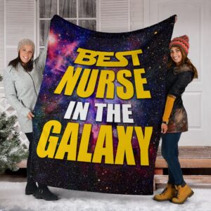 Best Nurse In The Galaxy Fleece Throw Blanket - Sherpa Throw Blanket - Soft And Cozy Blanket