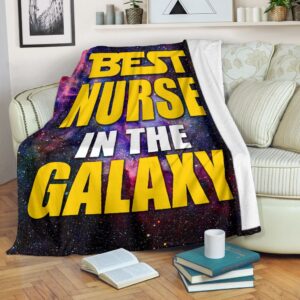 Best Nurse In The Galaxy Fleece Throw Blanket - Sherpa Throw Blanket - Soft And Cozy Blanket