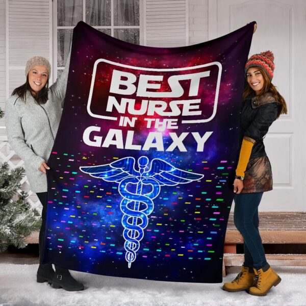 Best Nurse In The Galaxy New Version Fleece Throw Blanket – Sherpa Throw Blanket – Soft And Cozy Blanket