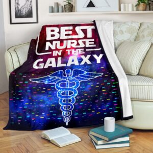 Best Nurse In The Galaxy New Version Fleece Throw Blanket - Sherpa Throw Blanket - Soft And Cozy Blanket