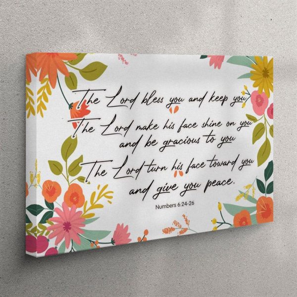 Bible Verse Wall Art Numbers 624-26 The Lord Bless You And Keep You Canvas Print – Christian Wall Art Canvas
