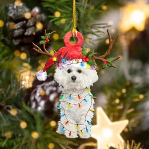 Bichon Frise Christmas Shape Christmas Plastic Hanging…