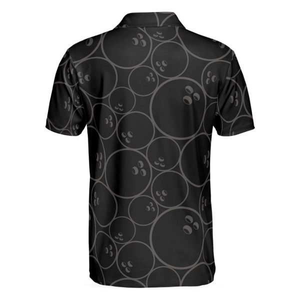 Black And Golden Pattern Polo Shirt – Gift For Bowling Enthusiasts