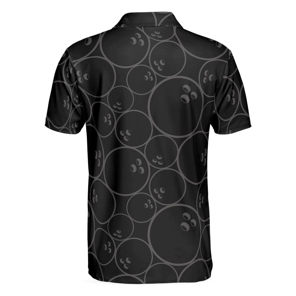 Black And Golden Pattern Polo Shirt – Gift For Bowling Enthusiasts