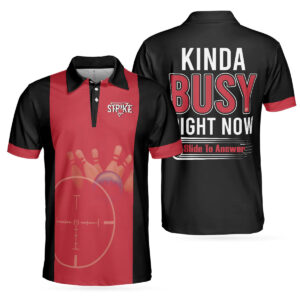 Black And Red Bowling Kinda Busy Right Now Polo Shirt - Bowling Men Polo Shirt - Gifts To Get For Your Dad - Father's Day Shirt