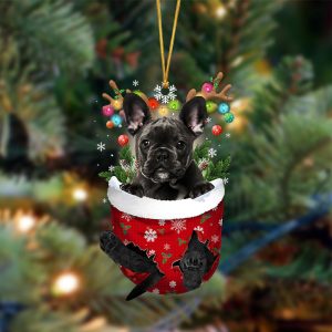 Black French Bulldog-In Christmas Pocket Two Sides…