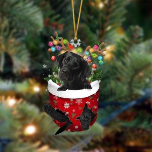 Black Labrador-In Christmas Pocket Two Sides Christmas…