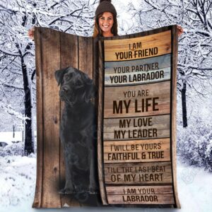 Black Labrador Retriever Fleece Throw Blanket - Sherpa Fleece Blanket - Gifts For Dog Lover