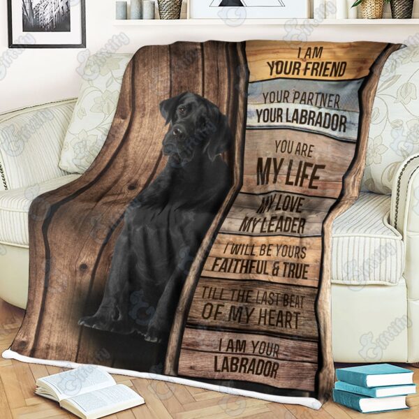 Black Labrador Retriever Fleece Throw Blanket – Sherpa Fleece Blanket – Gifts For Dog Lover