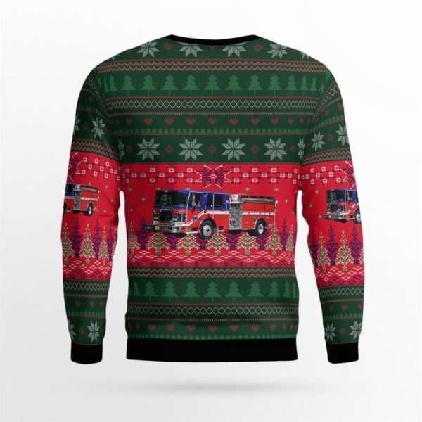 Bloomsbury, NJ, Bloomsbury Hose Company No.1 Christmas Ugly Sweater 3D – Gifts For Firefighters In Bloomsbury, NJ