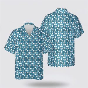 Blue Bowling Pattern Bowling Hawaiin Shirt –…