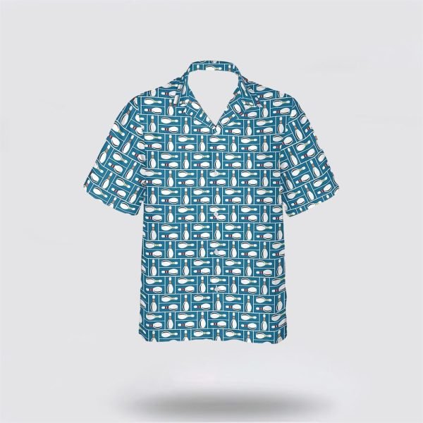Blue Bowling Pattern Bowling Hawaiin Shirt – Gift For Bowling Enthusiasts